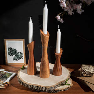 Bougeoir en bois fabriqué à la main Design Vintage rustique pour la décoration intérieure salon chambre bureau décoration de table de noël - Product Image 5