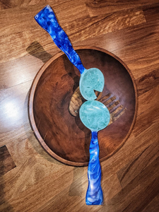 Premium Quality Eco-Friendly American Style Epoxy Resin <b>Salad</b> Server Sets Natural Color 11 Inch <b>Salad</b> <b>Tools</b> Kitchenware Home - Product Image 6