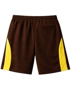 Shorts décontractés pour hommes en jersey marron et jaune, en coton et polyester, avec cordon de serrage et taille élastique, pour la gym et le sport, fournisseur OEM - Product Image 2
