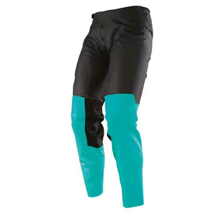 Pantalon de moto pour homme, color-block, noir et vert sarcelle, séchage rapide, toutes saisons, vêtements de course - Product Image 2