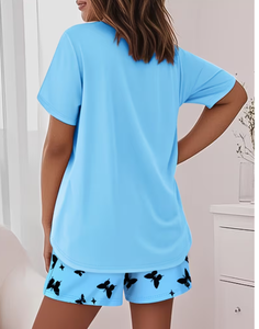 Conjunto de ropa informal para mujer, 2 uds., camiseta cómoda de manga corta con pantalones cortos a juego - Product Image 5