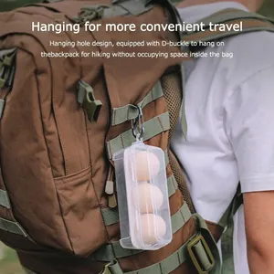Boîte de protection antichoc pour œufs, en plastique transparent, empilable, design rectangulaire, avec couvercle, pour la conservation de la fraîcheur au réfrigérateur, utilisation en voyage, grande taille - Product Image 4