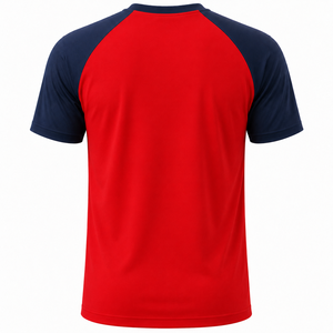 T-shirt personnalisé pour homme à manches courtes raglan contrastées, col rond, 100 % coton uni, décontracté, OEM, vente en gros, sérigraphié - Product Image 2