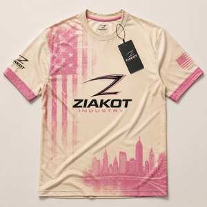เสื้อยืดออกกำลังกายผู้ชายสีดำ-ส้ม ดีไซน์ใหม่จากอุตสาหกรรม ZIAKOT แบบสั่งทำพิเศษ - Product Image 3