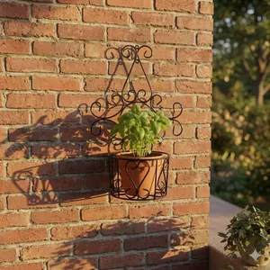 Support mural en fer pour plantes, support de pot de fleurs en métal noir pour balcon, jardin, terrasse, intérieur, extérieur, décoration de la maison, étagères murales - Product Image 5