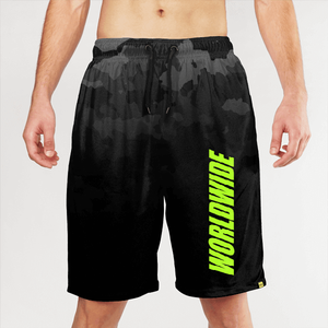 Pantalones Cortos Deportivos de Camuflaje para Hombre, de Secado Rápido, con Cordón en la Cintura, Estampado Deportivo en Negro y Verde - Product Image 1