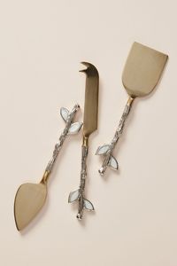 Copper Cheese Knife <b>Set</b> With Branch Handle Design Durable For Food Contact - Product Image 1
