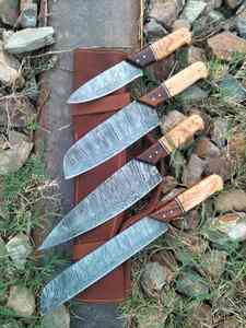 Ensemble de couteaux de cuisine professionnels forgés à Damas, manche personnalisé, design de bloc imprimé OEM, compatible lave-vaisselle, écologique - Product Image 4