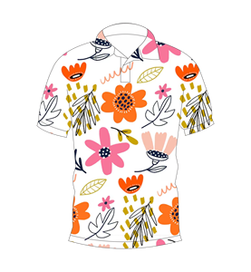 เสื้อโปโลแขนสั้นพิมพ์ลายดอกไม้สีขาวสำหรับบุรุษแฟชั่นฤดูร้อนลำลอง - Product Image 4