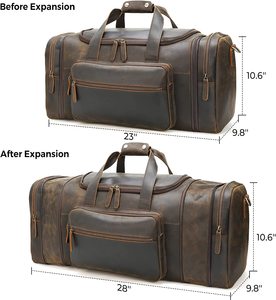 Vintage Candy Pattern Genuine <b>Leather</b> Duffle <b>Bag</b> for Men and Women Fashionable Sports and Gym Travel <b>Bag</b> with Two Front Pockets. - Product Image 3