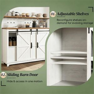 Mobili bar bianchi per caffè e vino: pratici scaffali per l'organizzazione - Product Image 4