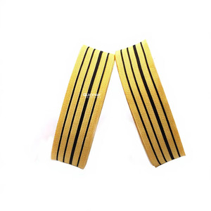 Garniture tressée artisanale métallique dorée avec rayures noires, galon décoratif de luxe en fil métallique à 4 brins pour uniforme - Product Image 2