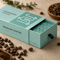 Boîte cadeau coulissante de luxe écologique avec feuille d'or et doublure en éponge pour grains de café, snacks et emballages alimentaires de fêtes