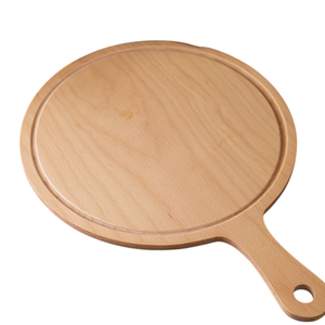 Tabla de cortar redonda de madera de acacia de alta calidad, plato para servir verduras con asa, tabla de picar para el hogar y restaurantes, en venta. - Product Image 3