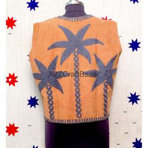 Blouson Bomber Femme Cotrise Fait Main à Motif Floral Imprimé Tissé 100% Coton Coupe Manches Courtes Printemps/Automne Été Hiver - Product Image 4