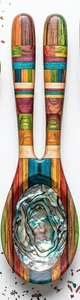 Cuchara de Servir de Madera Colorida Hecha a Mano, Utensilio para Cocinar y Mezclar, Decoración Moderna para el Hogar, Utensilios de Cocina, Vajilla, Regalos - Product Image 4