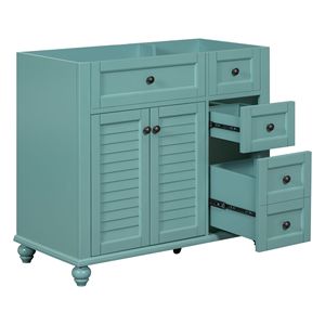 Solid Wood 36-Inch Bathroom Vanity Without Top Free Standing 2-Drawer Set with Soft Closing Doors Sink Included - Product Image 5