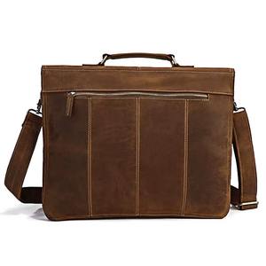 Sac à main pour ordinateur portable en cuir véritable, durable, léger, pour hommes, pour le bureau, les affaires, le transport sur l'épaule, LLB-0393 - Product Image 6