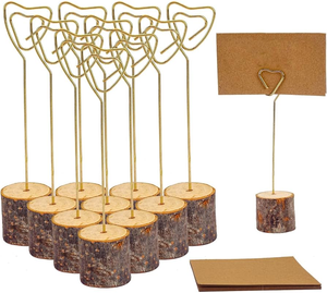 Rustic Wood And Metal Heart Shape Place Card <b>Holder</b> For <b>Table</b> <b>Numbers</b> And Memo Clips <b>Wedding</b> Decoration <b>Numbers</b> Card <b>Holder</b> - Product Image 1