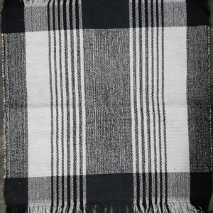 Geometric Checkered Cotton Hand-Woven Rug Welcome Mat Door Mat Modern Washable Reversible PET Friendly - Product Image 3