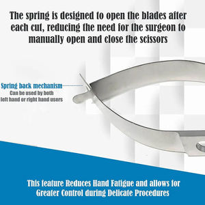 Support à ressort Castroviejo Vanna's MEDZORA de haute qualité, en acier inoxydable, pour microchirurgie manuelle - Product Image 6