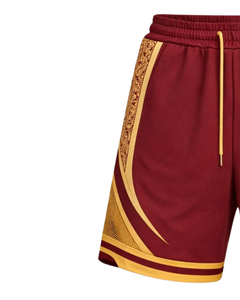 Shorts de basketball pour hommes rouge et jaune, respirants, séchage rapide, pour entraînement sportif, gym, course à pied, athlétisme, taille élastique, fabricant OEM - Product Image 3