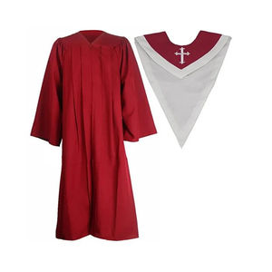 Túnicas de Coro Modernas para Adultos al por Mayor, Bordadas, con Color y Talla Personalizados, Túnicas de Iglesia con Estola, Nuevo Diseño - Product Image 2