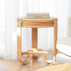 Mesa auxiliar de ratán al mejor precio, mesas laterales modernas de madera, accesorio de decoración para el hogar de alta calidad - Product Image 4
