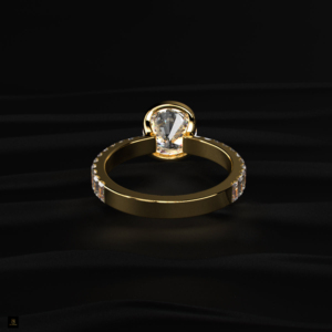 Anillo de Diamantes con Corte Brillante Redondo y Baguette, Certificado IGI, Color D a F, Oro Amarillo, Blanco y Rosa, Anillo de Compromiso y Boda Atemporal - Product Image 3