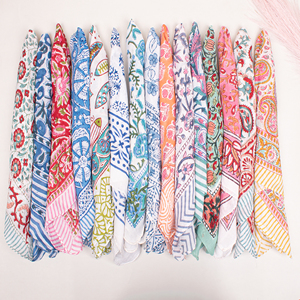 Vintage Style Ethnic Floral Cotton Square Scarf Handkerchief Multifunctional Wraps Colorful Bandanas Summer Unisex <b>Accessories</b> - Product Image 5