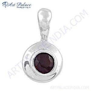 Colgante simple de piedras preciosas granate de plata, joyería de plata 925 assterling - Product Image 1