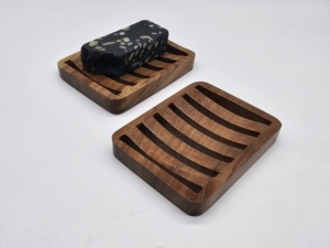 Eco-Friendly Rectangular Wooden <b>Soap</b> Dishes - Product Image 3