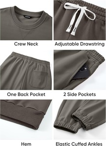 Ensemble de survêtement unisexe élégant 2 pièces, sweat-shirt à col rond de qualité supérieure, pantalon de jogging, tenue décontractée et de sport - Product Image 6