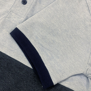 Men's Short Sleeve Color Blocked Knitted <b>Polo</b> Shirt Regular Fit Casual Black <b>White</b> - Product Image 4