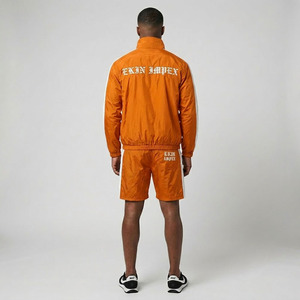 Custom Men's Vintage Streetwear Tracksuit Set <b>Gothic</b> Letter Print Windbreaker <b>Jacket</b> and Shorts 2 Piece Suit Hip Hop Style - Product Image 4