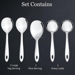 High Quality Serving Spoon Stainless Steel OEM Designs Supplier Italy Bulk Private Label Catering <b>Tools</b> - Product Image 6
