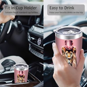 Stainless Steel Tumbler 20oz Double Wall Insulated <b>Reusable</b> <b>Cup</b> For Home Outdoor Use - Product Image 4