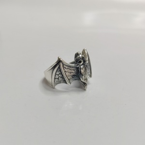 Anillo de Plata de Ley 925 con Diseño de Murciélago, Anillo de Boda Único, Envío a Todo el Mundo - Product Image 2