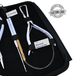 Professional Hair Extension Tools Kit <b>Beads</b> Crimping MicroLink Removal Plier Pulling Hook Threading Loop stainless steel Tool - Product Image 3