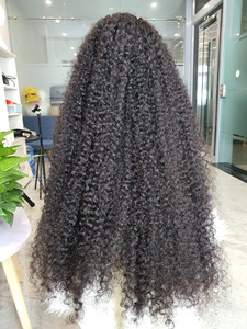 Peluca de Cabello Humano HD de 32 Pulgadas con Frente de Encaje, Cabello Virgen Birmano Rizado Natural, Ondulado Profundo, Estilo Afro, Venta al Por Mayor - Product Image 2