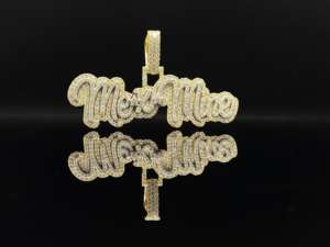 Pendentif en alliage plaqué or, style hip-hop, luxe, diamant givré, bling-bling - Product Image 2