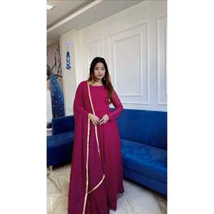 Vestido Anarkali de Diseñador y Hermosa Dupatta de Chifón para Fiestas, Estilo Sencillo y Moderno - Product Image 2