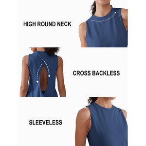 Camiseta sin mangas de calidad premium para mujer, estilo atlético, chaleco deportivo, ropa de calle sencilla, ropa de gimnasio, camisetas sin mangas con logo personalizado para mujer - Product Image 5