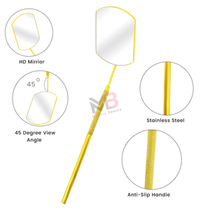 Wholesale <b>Lash</b> <b>Extension</b> Mirror Handheld Stainless Steel Square Large Gold Eyelash <b>Lash</b> Mirror Customized Logo - Product Image 2