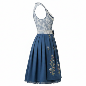 Robe Dirndl décontractée respirante à motif imprimé pour femme, nouvelle collection Oktoberfest, broderie allemande, unie, longueur genou, sans manches - Product Image 5