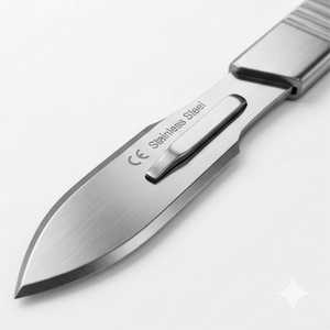 Manche de scalpel chirurgical manuel ergonomique en acier inoxydable avec lames interchangeables - Product Image 1