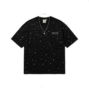 T-shirt homme premium à manches courtes, entièrement orné de strass, coupe ample et carrée, en coton premium, streetwear, haute qualité, tissu épais. - Product Image 3