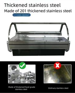 9-スーパーマーケット冷蔵庫コーナー冷凍庫生肉チラーデリディスプレイ冷蔵庫生魚サービスカウンター - Product Image 2