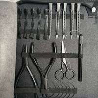 Kit d'extension de cheveux professionnel en acier inoxydable et plastique, avec logo personnalisé imprimé, haute qualité, durable, mini-ensemble de salon, pinces incluses