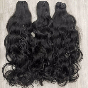 Fournisseur de Cheveux Naturels : Mèches Ondulées Naturelles Double Drawn, Couleur Noir Naturel - Product Image 1